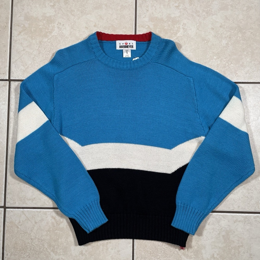 Vintage Obermeyer Sport Sweater Men Small Victory Wool Acrylic 80's Ski Winter